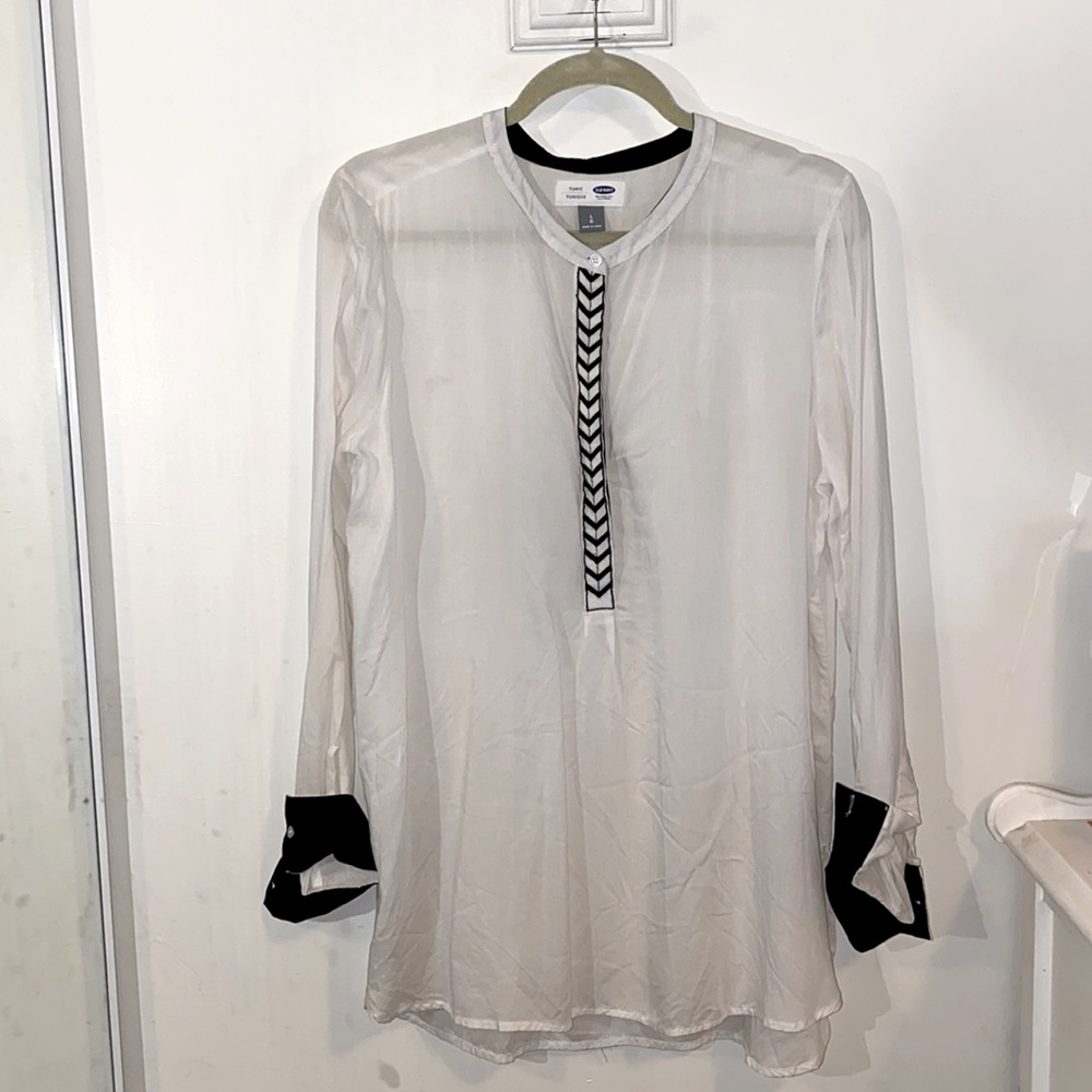 Old Navy TUNIC LARGE black and white minimalist